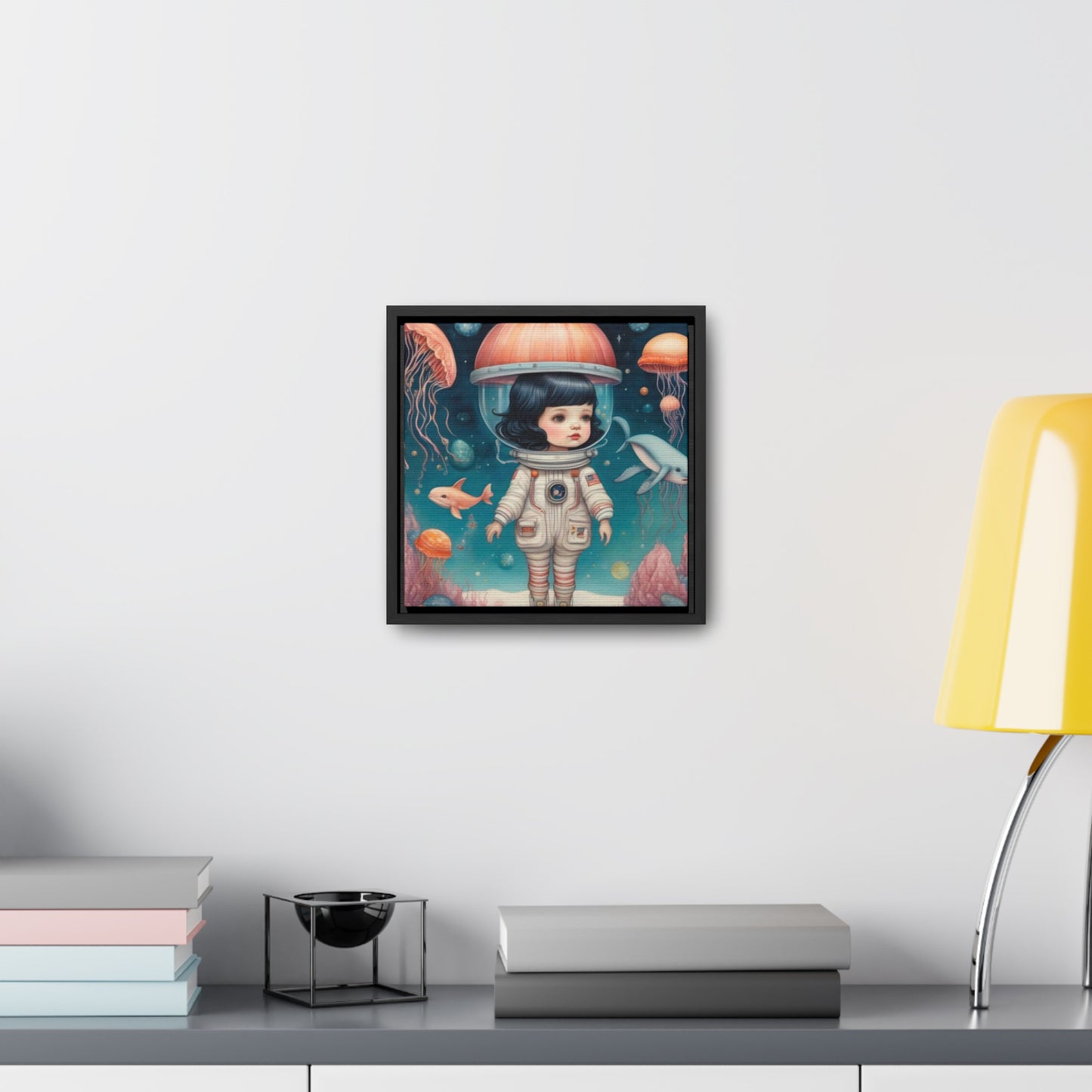 Jelly Space Suit in the Ocean (Gallery Canvas Wraps, Square Frame)