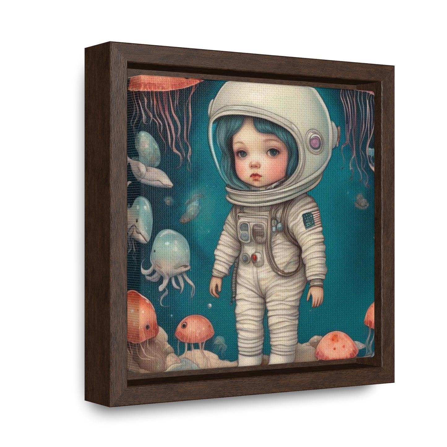 Girl in a celestial sea space (Gallery Canvas Wraps, Square Frame)