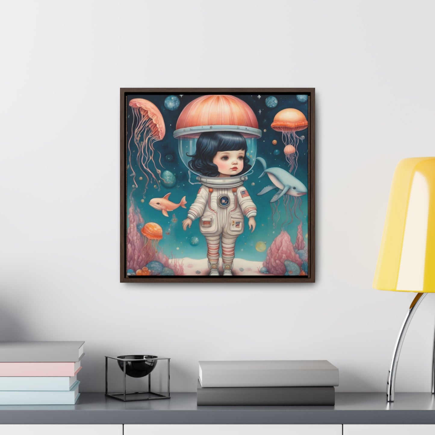 Jelly Space Suit in the Ocean (Gallery Canvas Wraps, Square Frame)