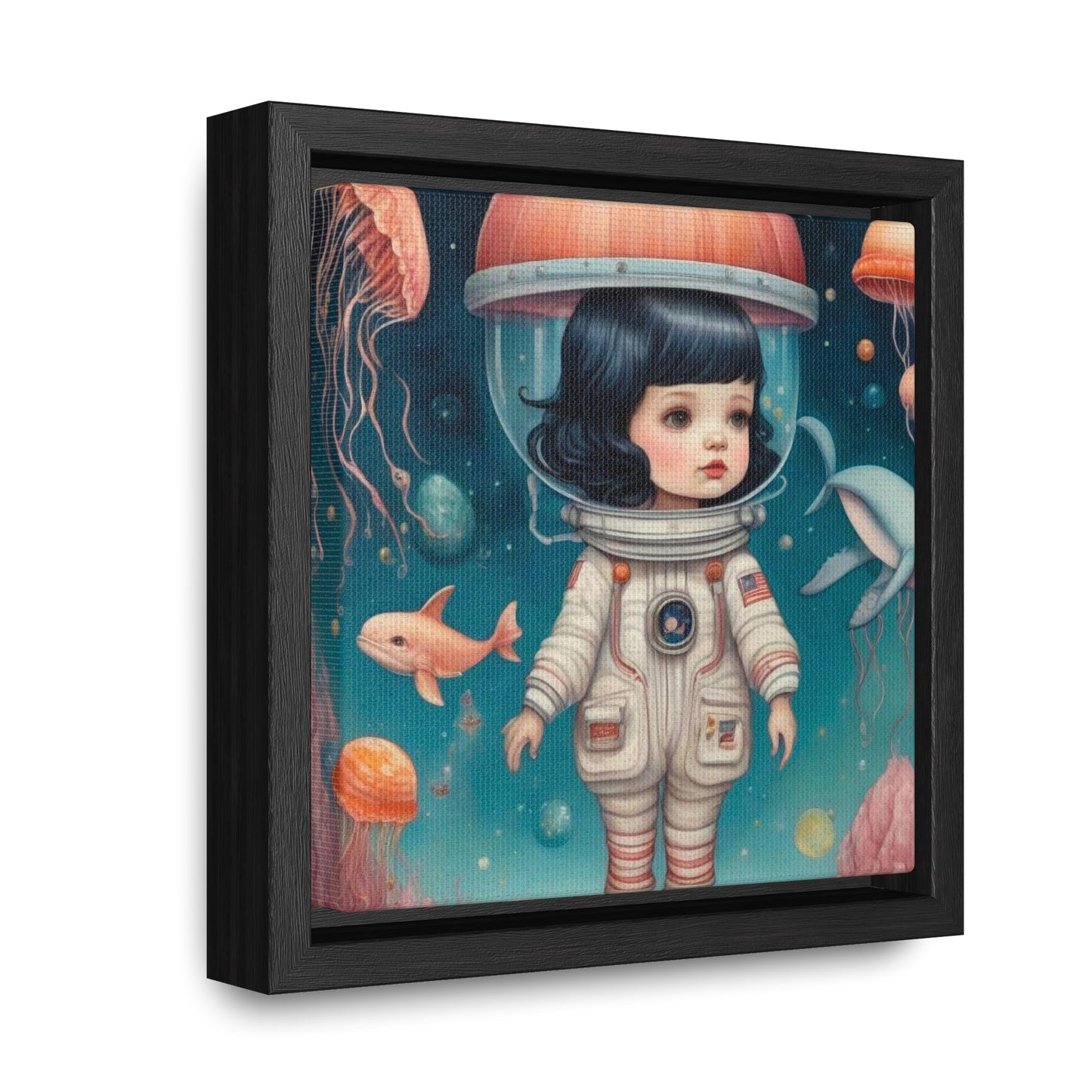 Jelly Space Suit in the Ocean (Gallery Canvas Wraps, Square Frame)