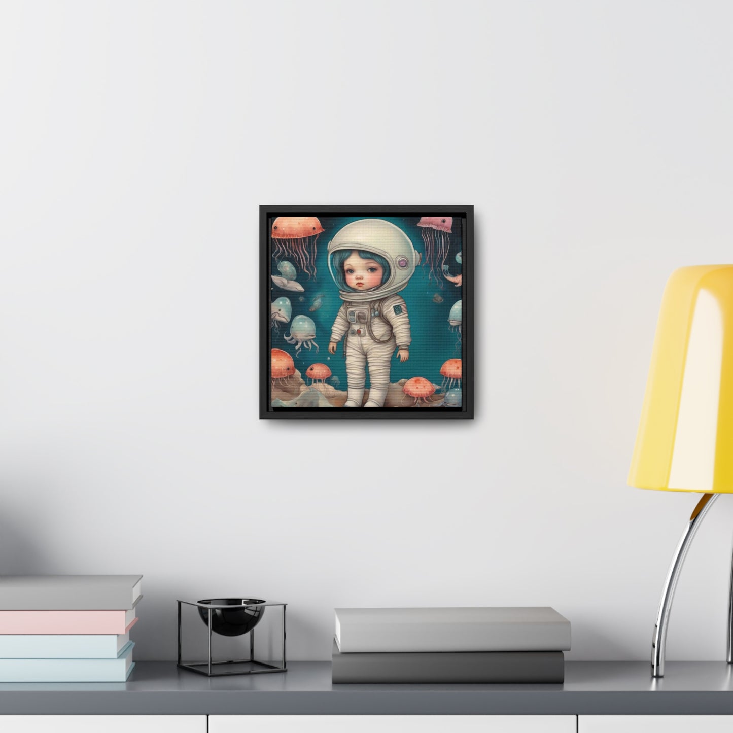 Girl in a celestial sea space (Gallery Canvas Wraps, Square Frame)