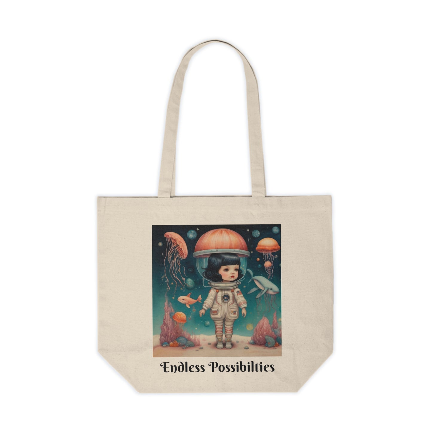 Endless Possibilities & Infinite Wonder (Jellyfish and Space Adventures) Canvas Shopping Tote