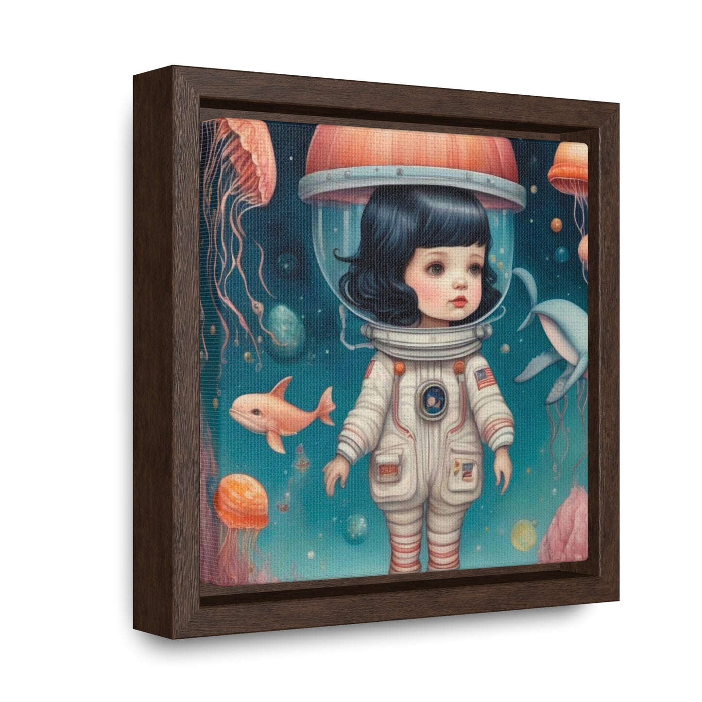 Jelly Space Suit in the Ocean (Gallery Canvas Wraps, Square Frame)