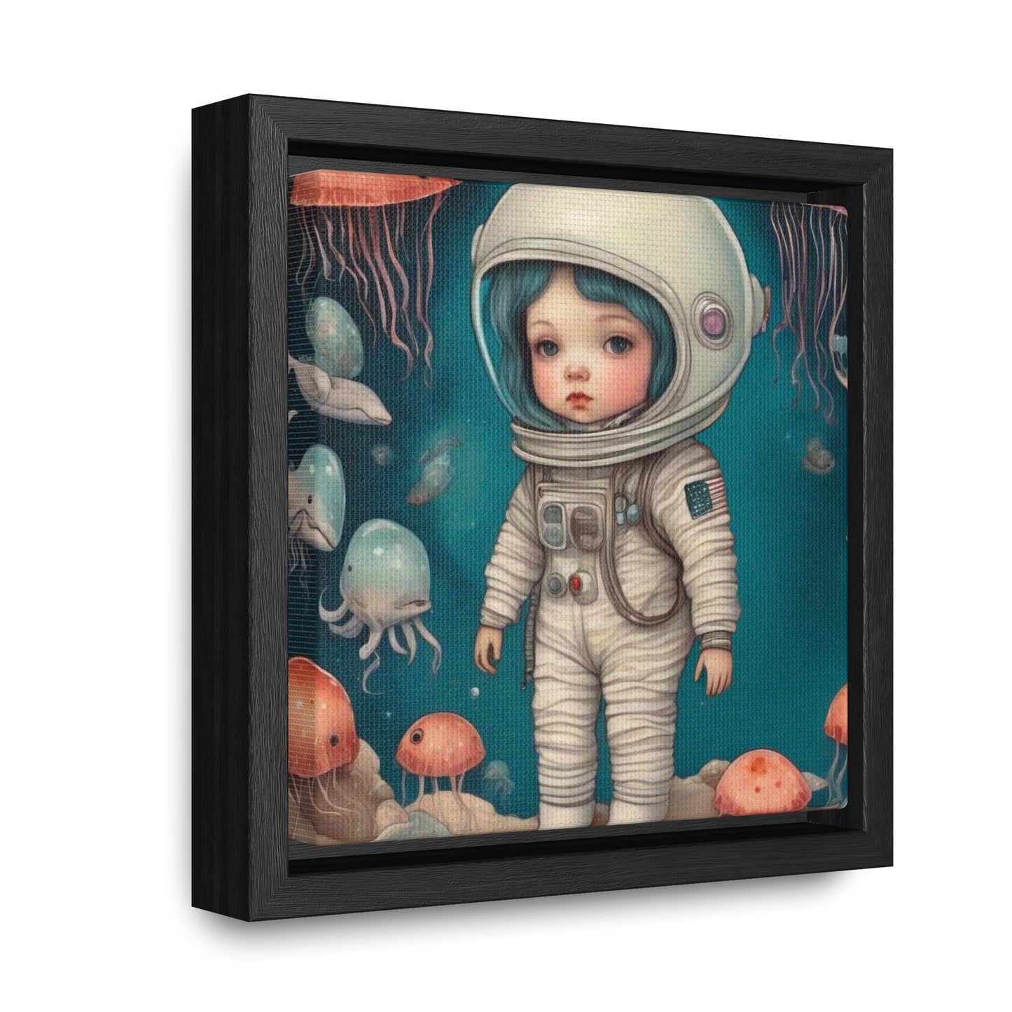 Girl in a celestial sea space (Gallery Canvas Wraps, Square Frame)