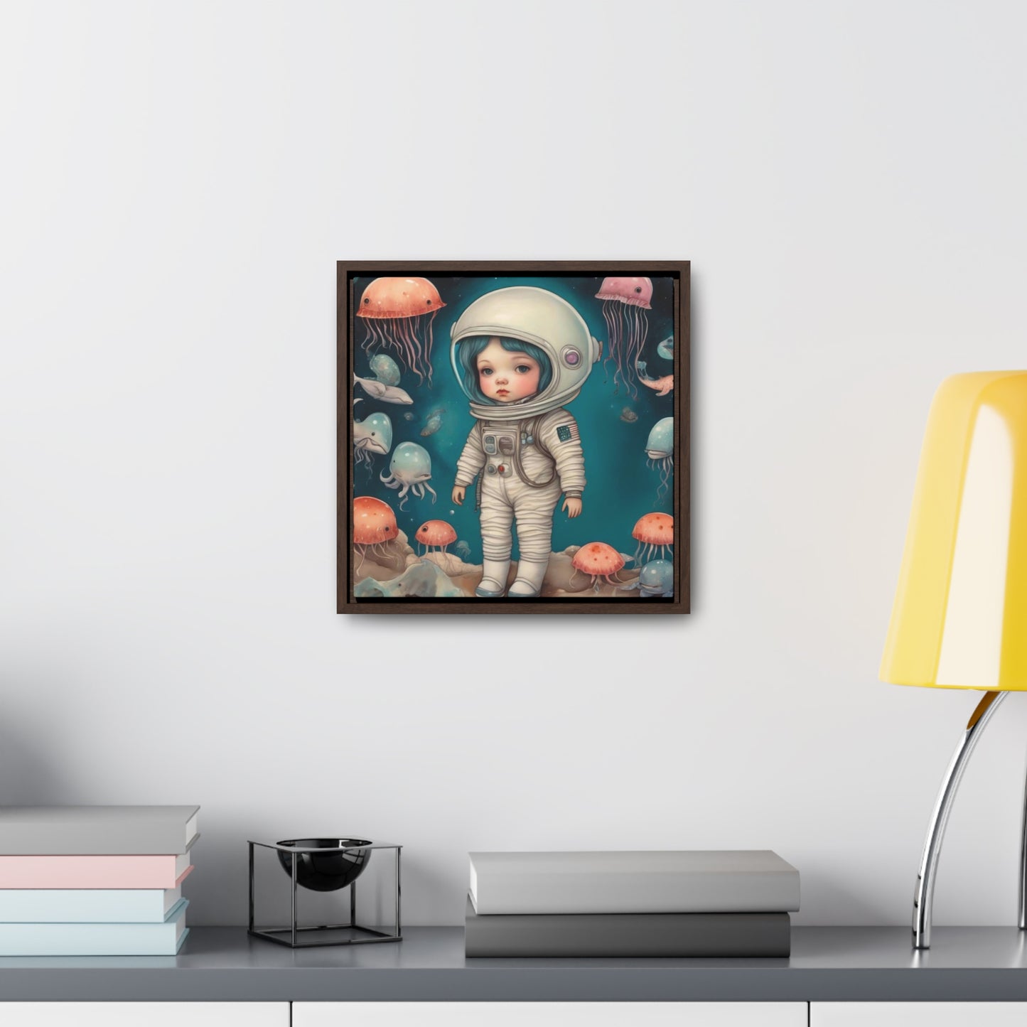 Girl in a celestial sea space (Gallery Canvas Wraps, Square Frame)