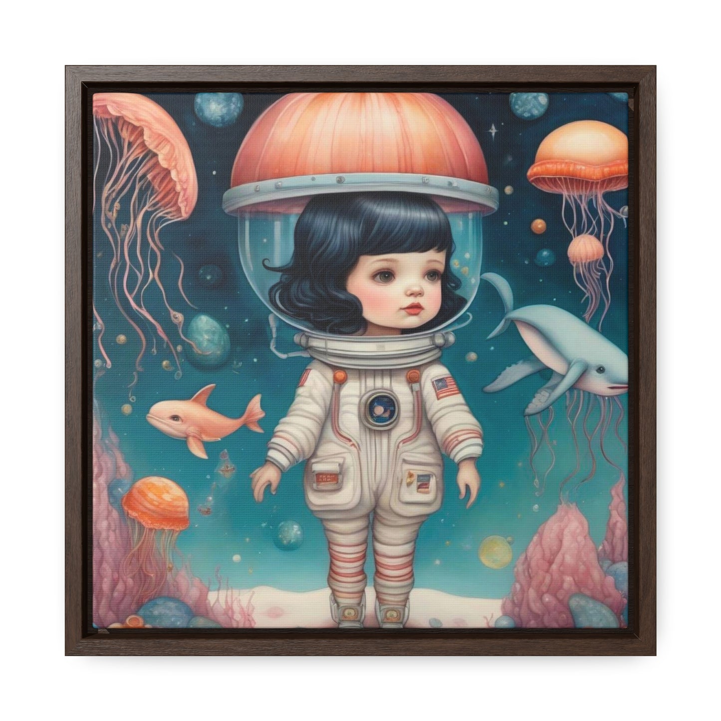 Jelly Space Suit in the Ocean (Gallery Canvas Wraps, Square Frame)