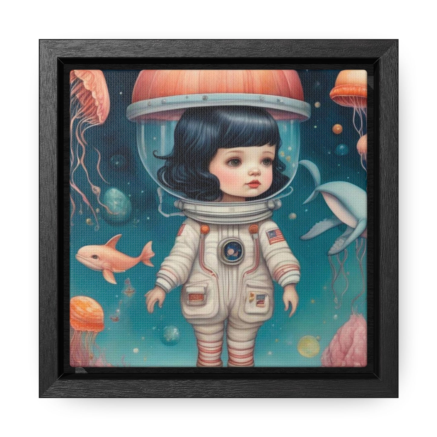 Jelly Space Suit in the Ocean (Gallery Canvas Wraps, Square Frame)