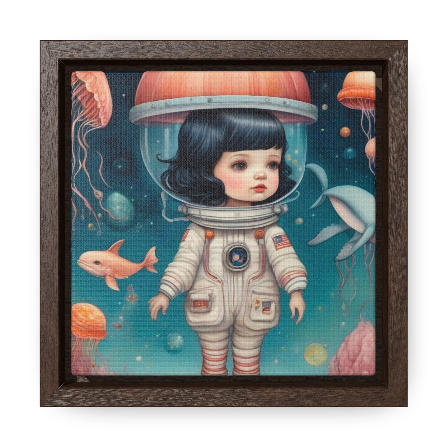 Jelly Space Suit in the Ocean (Gallery Canvas Wraps, Square Frame)