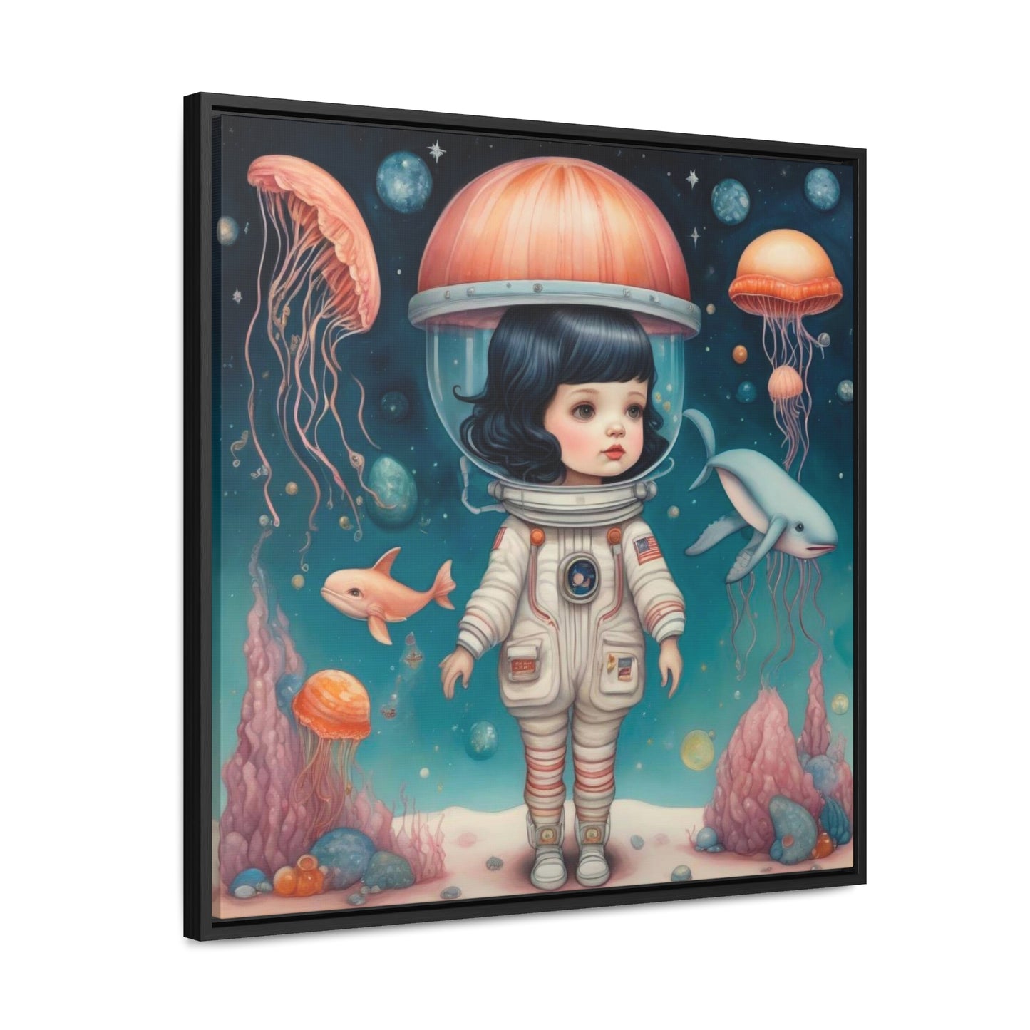 Jelly Space Suit in the Ocean (Gallery Canvas Wraps, Square Frame)