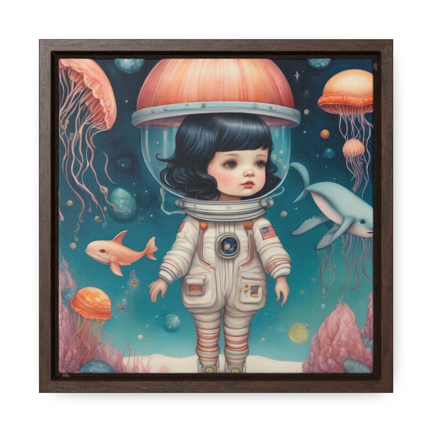 Jelly Space Suit in the Ocean (Gallery Canvas Wraps, Square Frame)