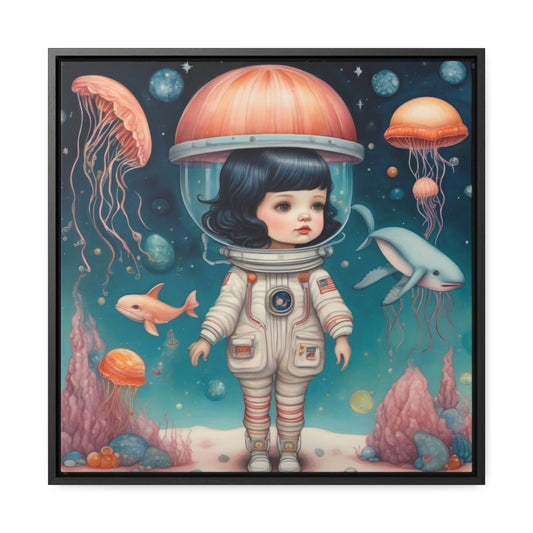 Jelly Space Suit in the Ocean (Gallery Canvas Wraps, Square Frame)