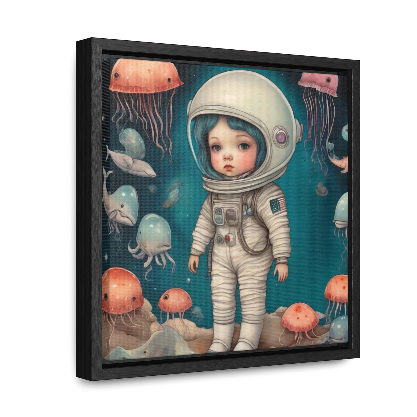 Girl in a celestial sea space (Gallery Canvas Wraps, Square Frame)