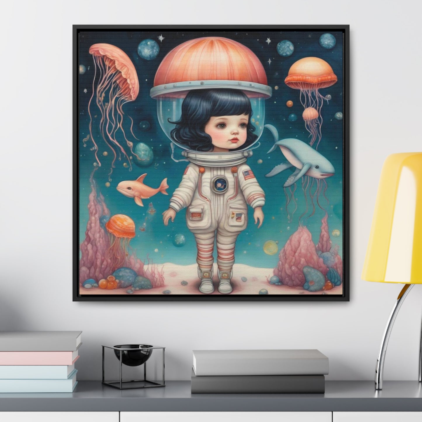 Jelly Space Suit in the Ocean (Gallery Canvas Wraps, Square Frame)