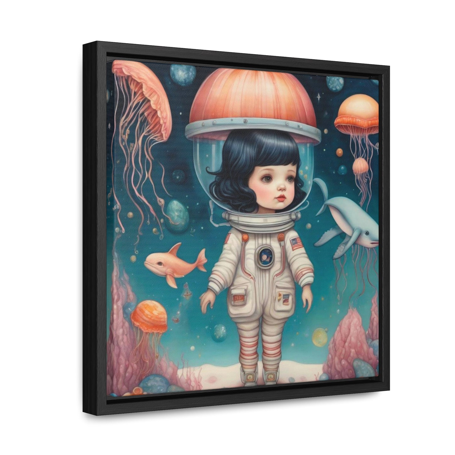 Jelly Space Suit in the Ocean (Gallery Canvas Wraps, Square Frame)