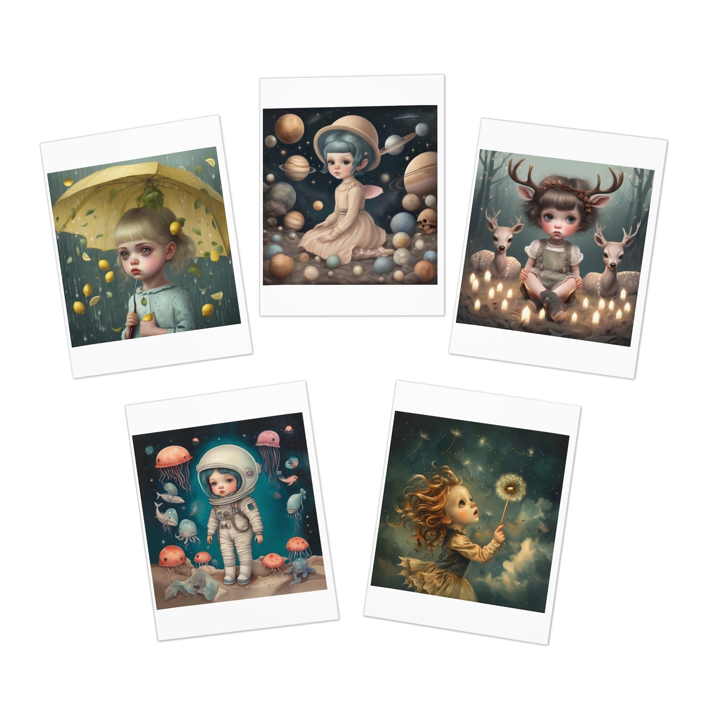 Elemental wishes -Multi-Design Greeting Cards (5-Pack)