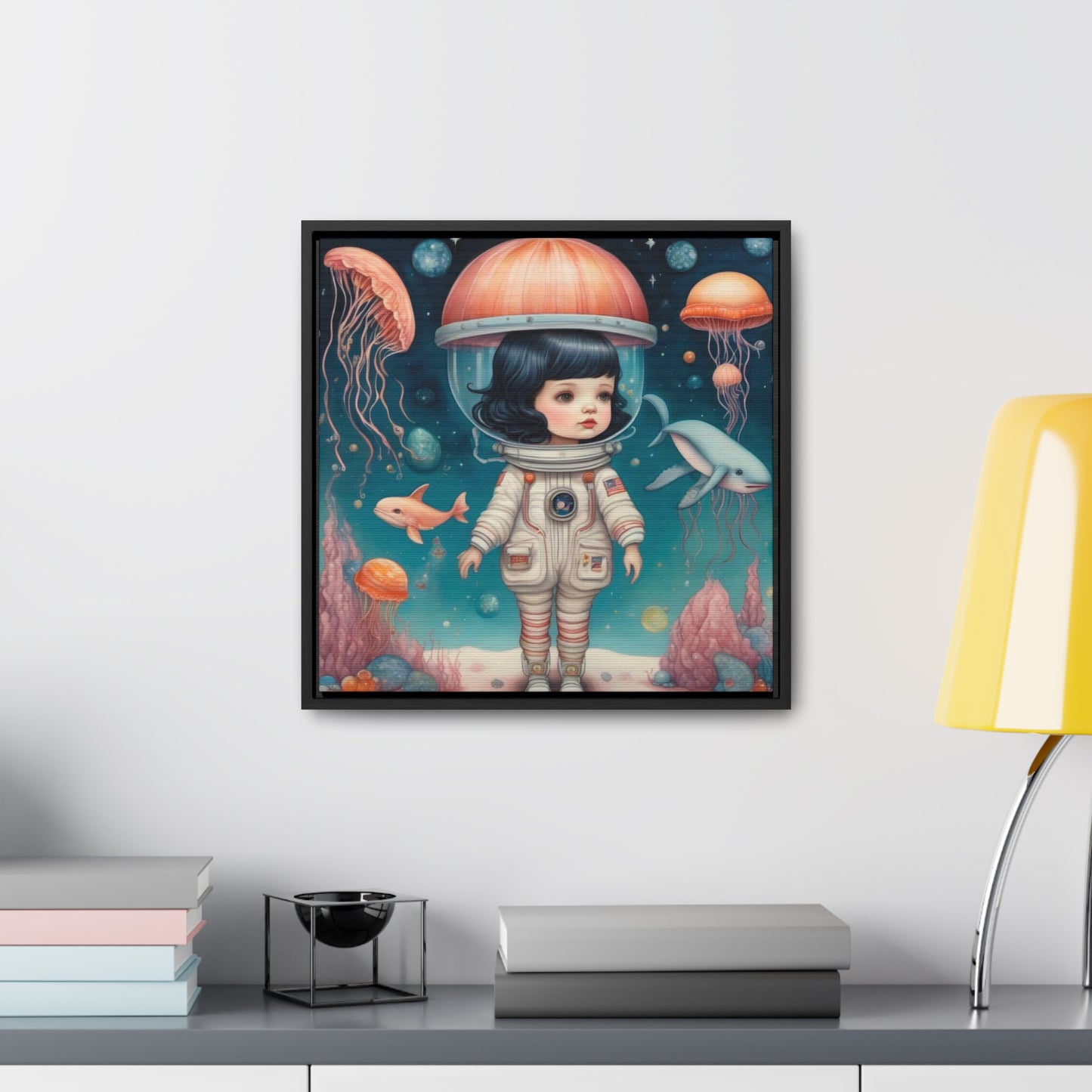 Jelly Space Suit in the Ocean (Gallery Canvas Wraps, Square Frame)