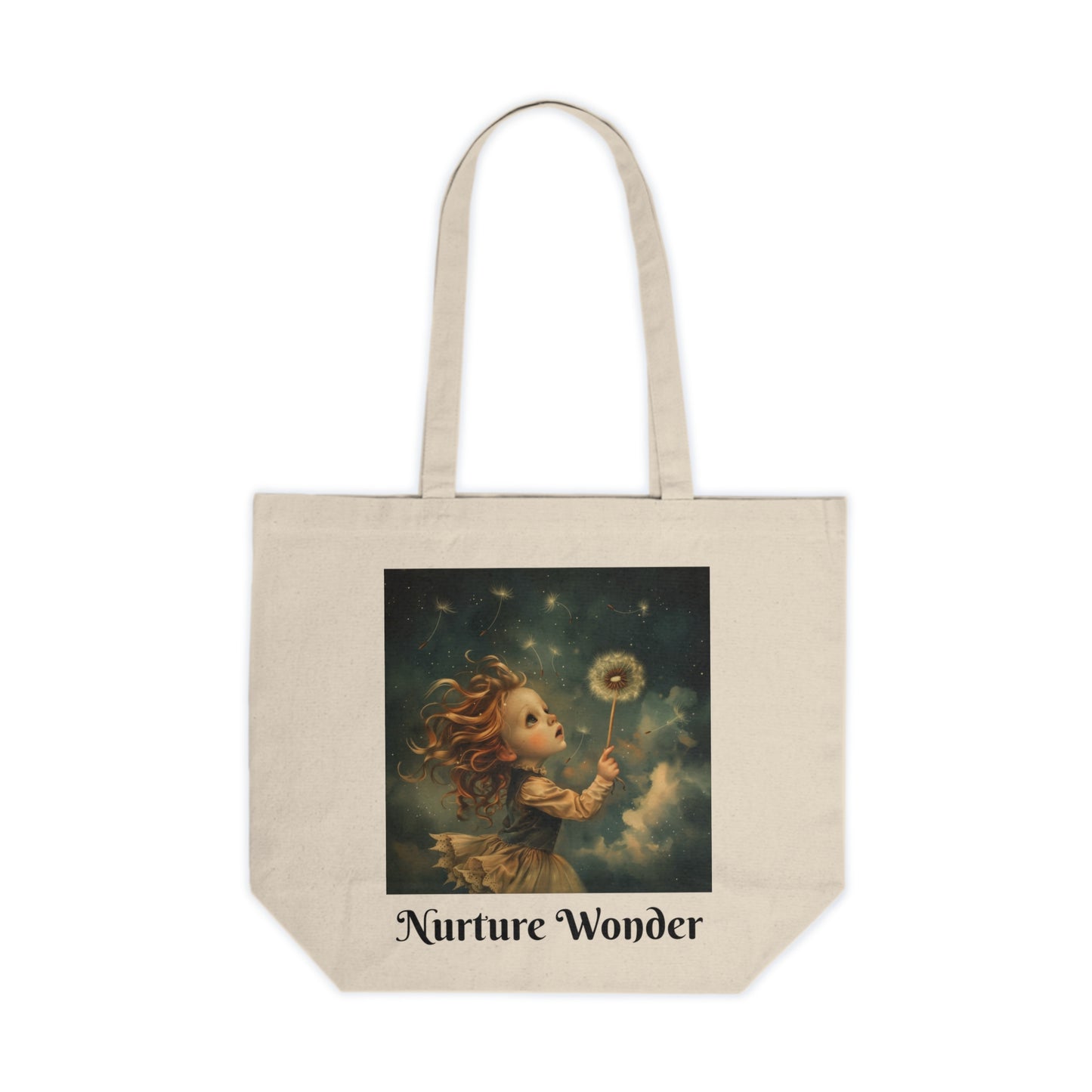 Dandelion seeds take flight (Canvas Shopping Tote)