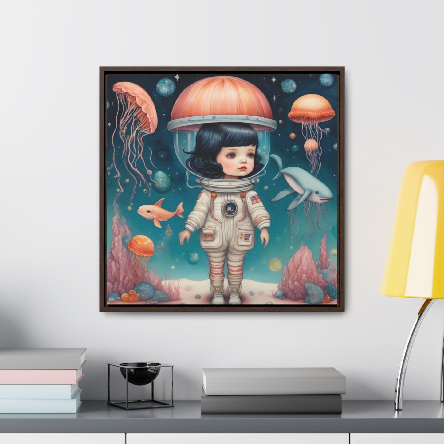 Jelly Space Suit in the Ocean (Gallery Canvas Wraps, Square Frame)