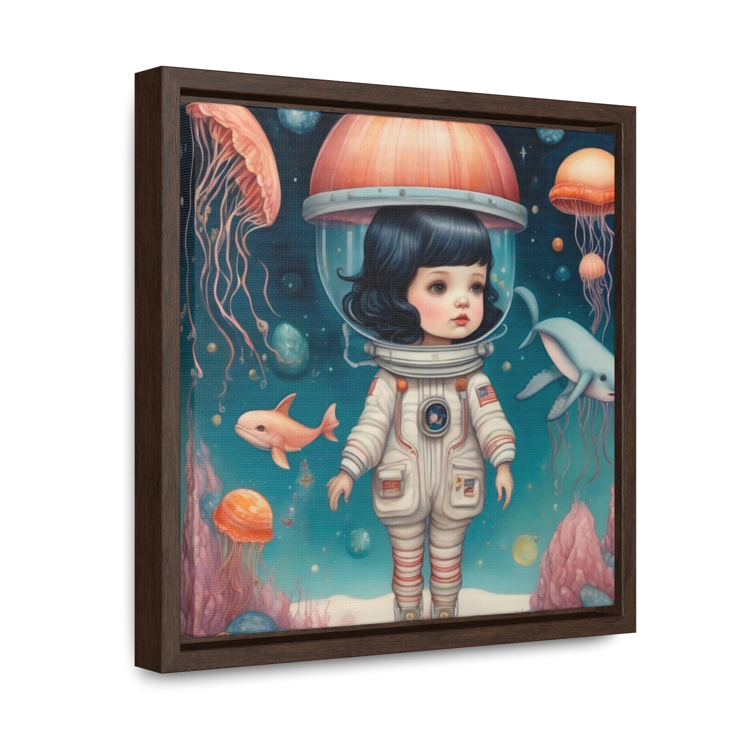 Jelly Space Suit in the Ocean (Gallery Canvas Wraps, Square Frame)