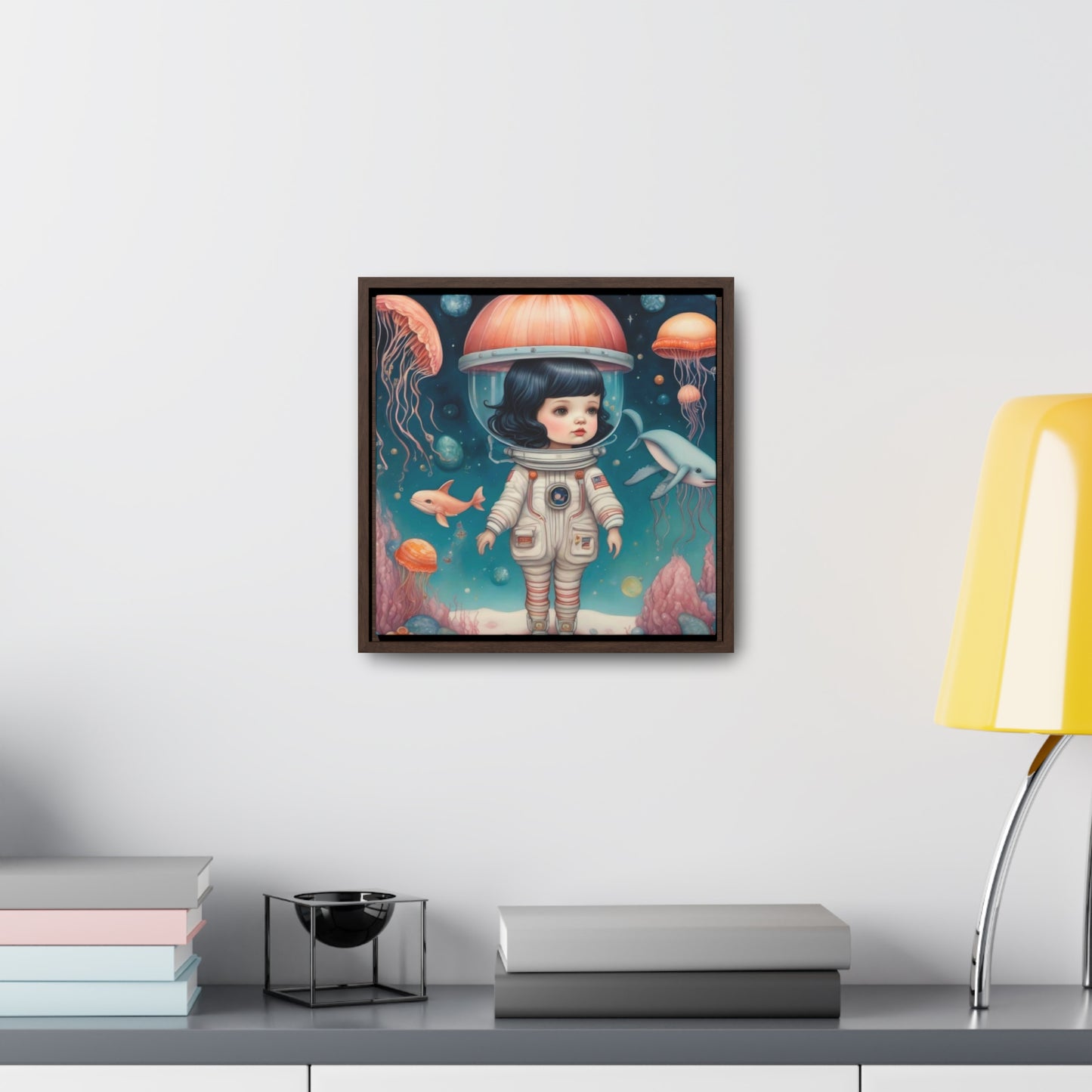 Jelly Space Suit in the Ocean (Gallery Canvas Wraps, Square Frame)