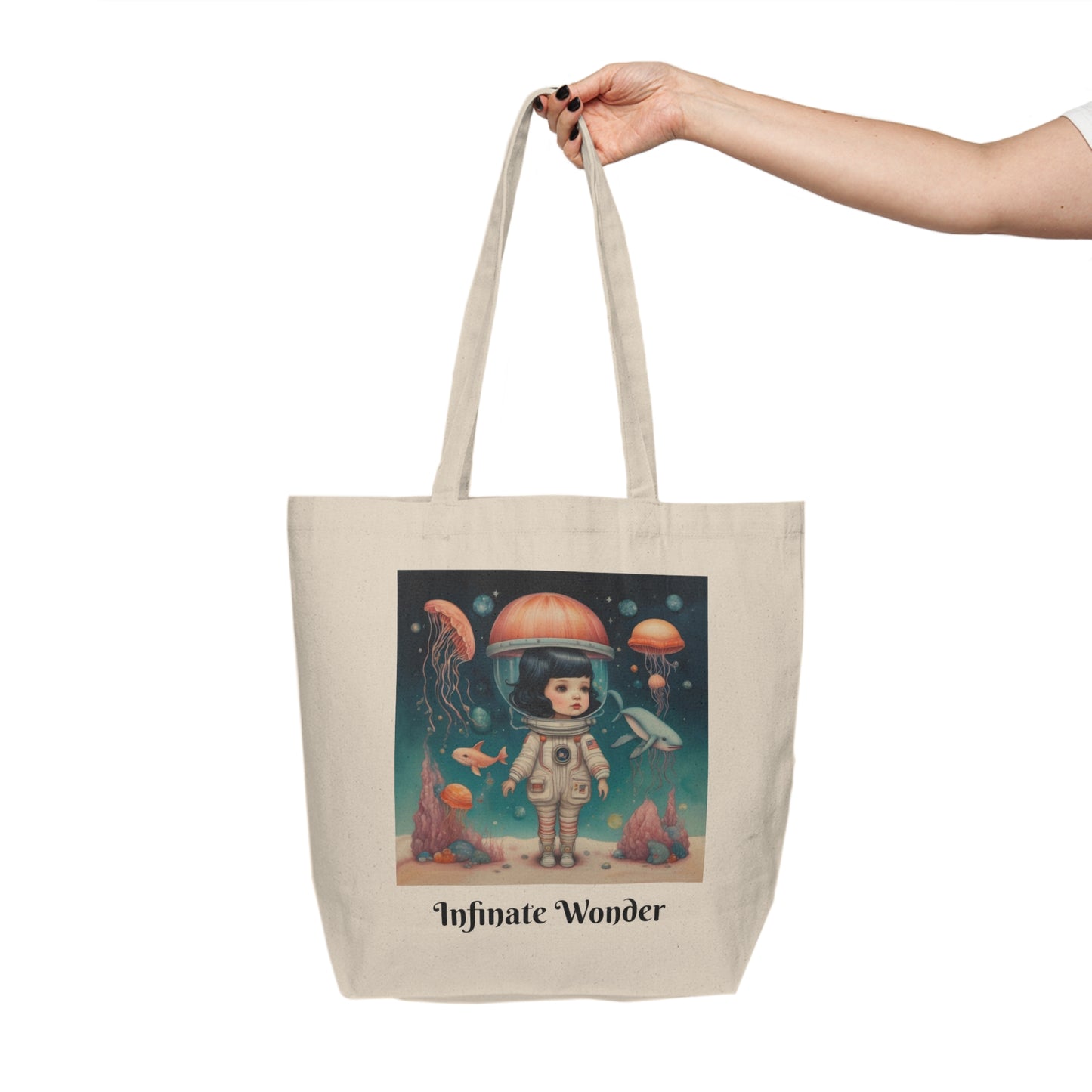 Endless Possibilities & Infinite Wonder (Jellyfish and Space Adventures) Canvas Shopping Tote